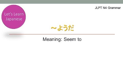 JLPT N4 Grammar ～ようだ