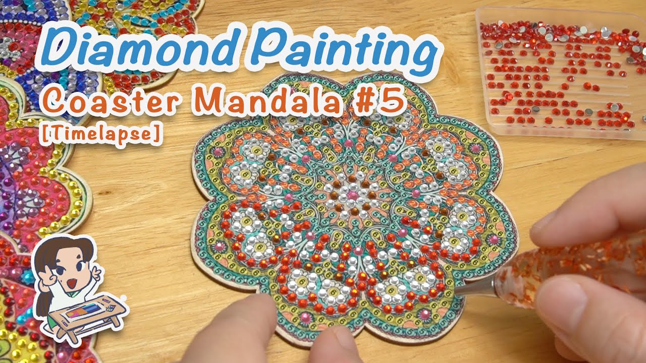 Diamond Art Coasters Diamond Painted Coasters Colored Diy - Temu