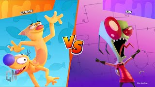 Nickelodeon All Star Brawl - CATDOG vs ZIM - Level 9 - CPU vs CPU screenshot 3