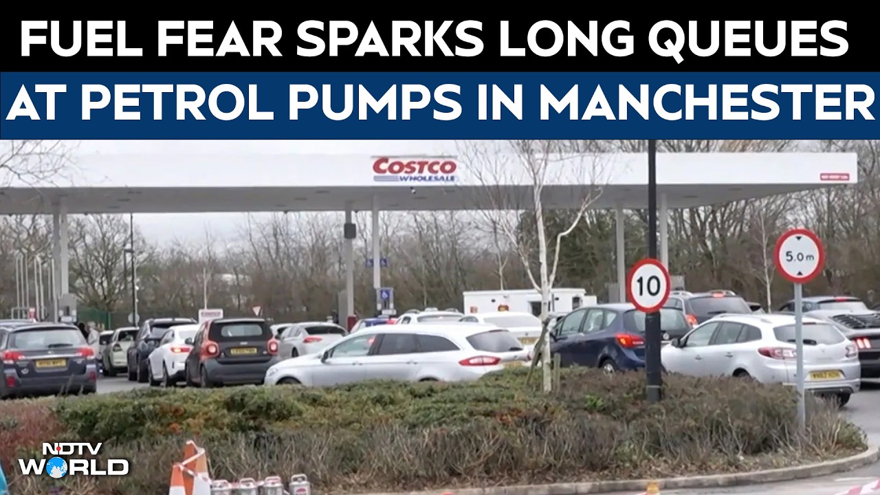 Fuel Fear Sparks Long Queues At Petrol Stations In Manchester Amid Middle East Tensions