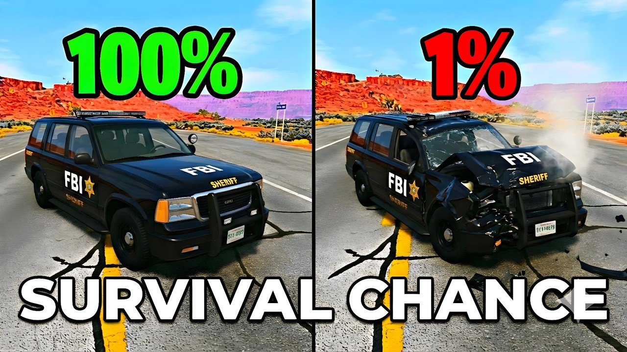 Best of Realistic Survival Chance Crashes 🚓BeamNG drive #103
