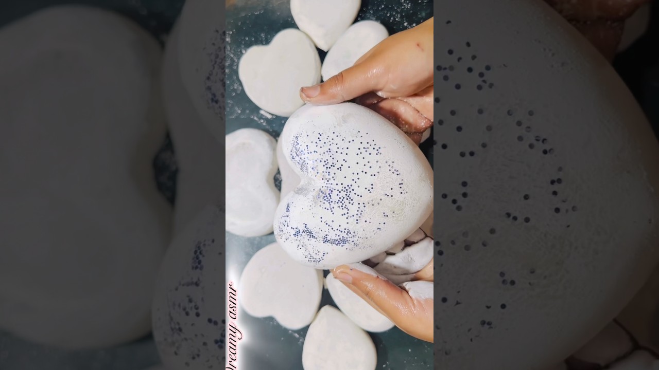 Pure white hearts crush# curranchy # satisfying # ASMR # chalk art# chalk video
