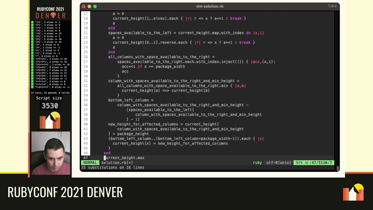 RubyConf 2021 - Golf Scripting with Ruby - Helping Santa Schedule Christmas by Ely Alvarado