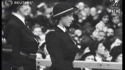 Princess Elizabeth and Princess Margaret attend Gi...