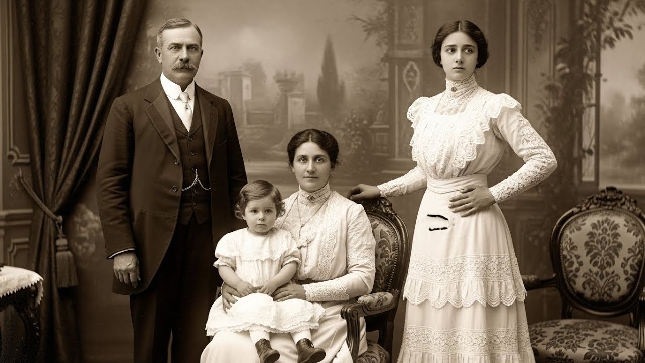 Un retrato de 1918 parecía inofensivo — hasta ver lo que la hija ocultaba tras el vestido