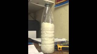 Putting expanding foam in a bottle, with shock ending