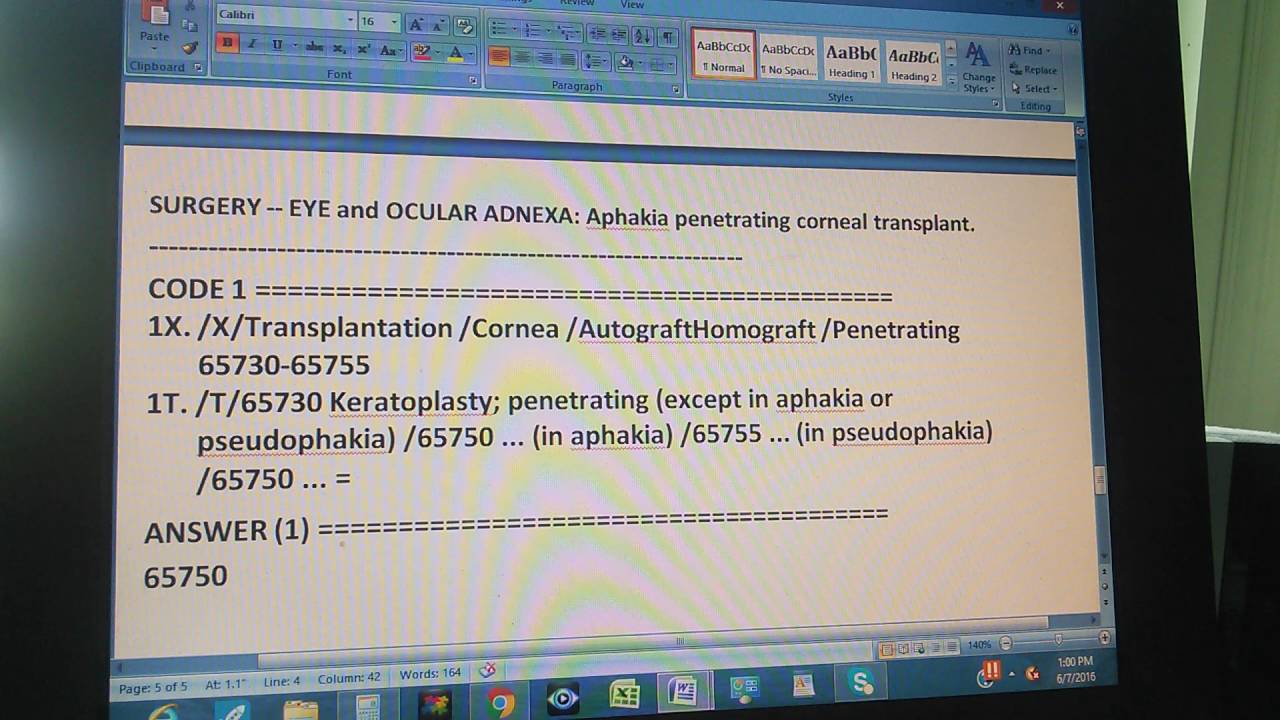 CPT JJ RVA 268 141 L1 Surgery Eye Ocular Adnexa Aphakia Penetrating 