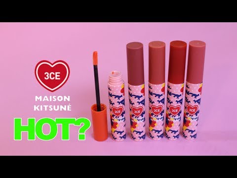 RƯ REVIEW ♡ SWATCH 3CE MAISON KITSUNE VELVET LIP TINT - Son Kem Lì #Phần2