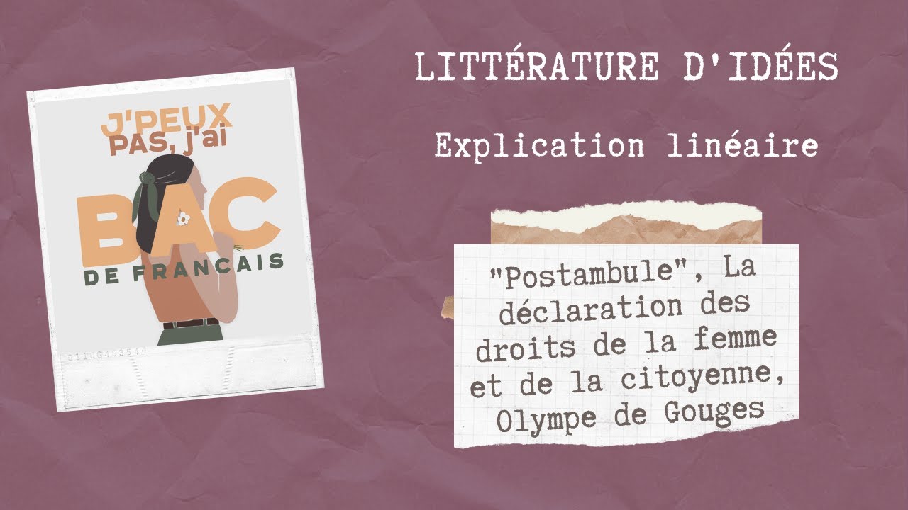 Analyse Lineaire Postambule Declaration Des Droits De La Femme