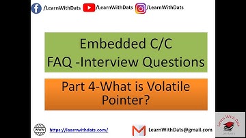 What is Volatile Pointers | Embedded C/C FAQ Interview Questions | Learn With Dats