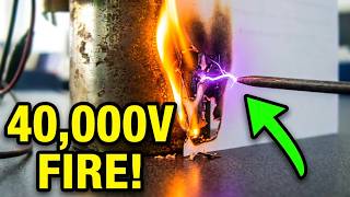 A car Ignition Coil powered through a Pulse Circuit is Burning a Paper