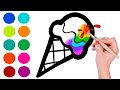 Dibuja y Colorea un HELADO 🍦🍨 Dibujos para niños