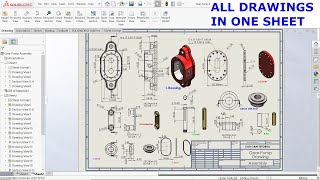 SolidWorks Drawing Tutorial Gear Pump (All drawings in one sheet)