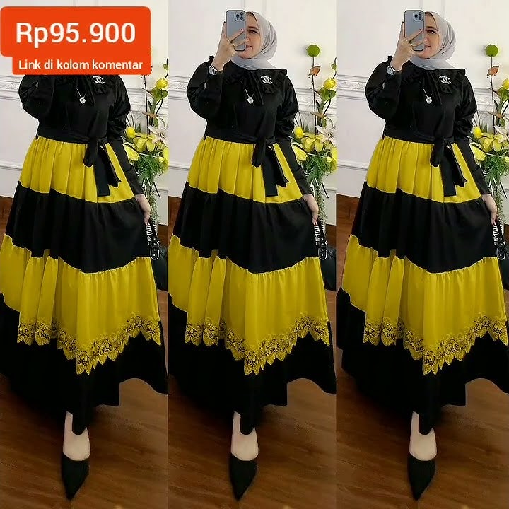 Asmiranda Maxy Gamis Muslim Aurora Brukat ( Free Bros ) Fashion Maxi Wanita Pesta Kondangan Modern