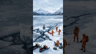 Tiny Workers Save a Penguin from a Frozen Lake! 🐧❄️ Emotional Ice Rescue #bearvsshark