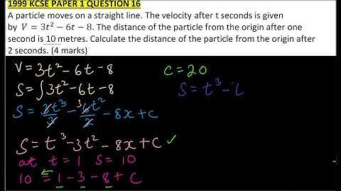 1999 KCSE MATHEMATICS  PAPER 1 NO 16