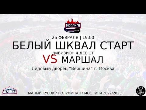 ХК БЕЛЫЙ ШКВАЛ СТАРТ - ХК МАРШАЛ 26.02.2023 1/2 ФИНАЛА 2022/2023 МОСЛИГА