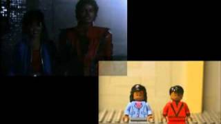 Side by side camparison of 'Micheal Jackson's 'Thriller' Tribute in LEGO'