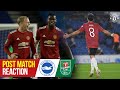 Van de Beek, Mata & Solskjaer pleased to progress in Carabao Cup | Brighton 0-3 United | Reaction