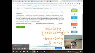IXL Algebra 1: U11: Solve a system of equations using elimination: word problems