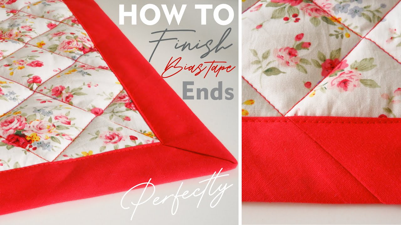 DIY Quilted Mug Rug How To Finish Bias Tape Ends Perfectly YouTube