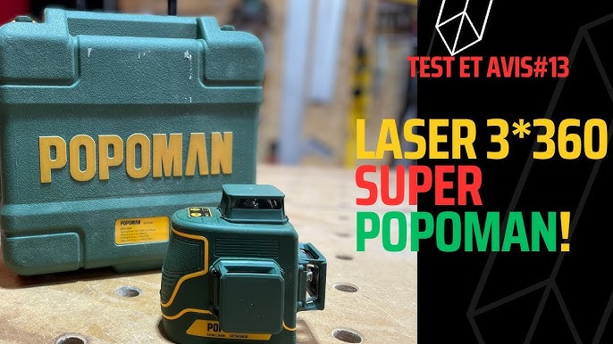 POPOMAN Laser vert 3x360° et TECCPO laser en croix impulsion IP54 à  batterie + dewalt DCE089D1G-QW 