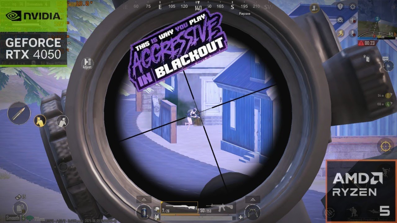 Pubg Mobile Full Aggressive Gameplay on Gameloop| RTX 4050 6GB + Ryzen5 8645HS + 16 GB RAM TEST