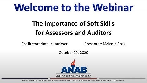 ANAB Webinar: Importance of Soft Skills for Auditors and Assessors