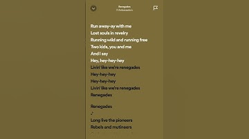 Thumbnail of X Ambassadors - Renegades #spotifylyrics #hits #trending #tiktok #xambassadors #lyrics #renegades