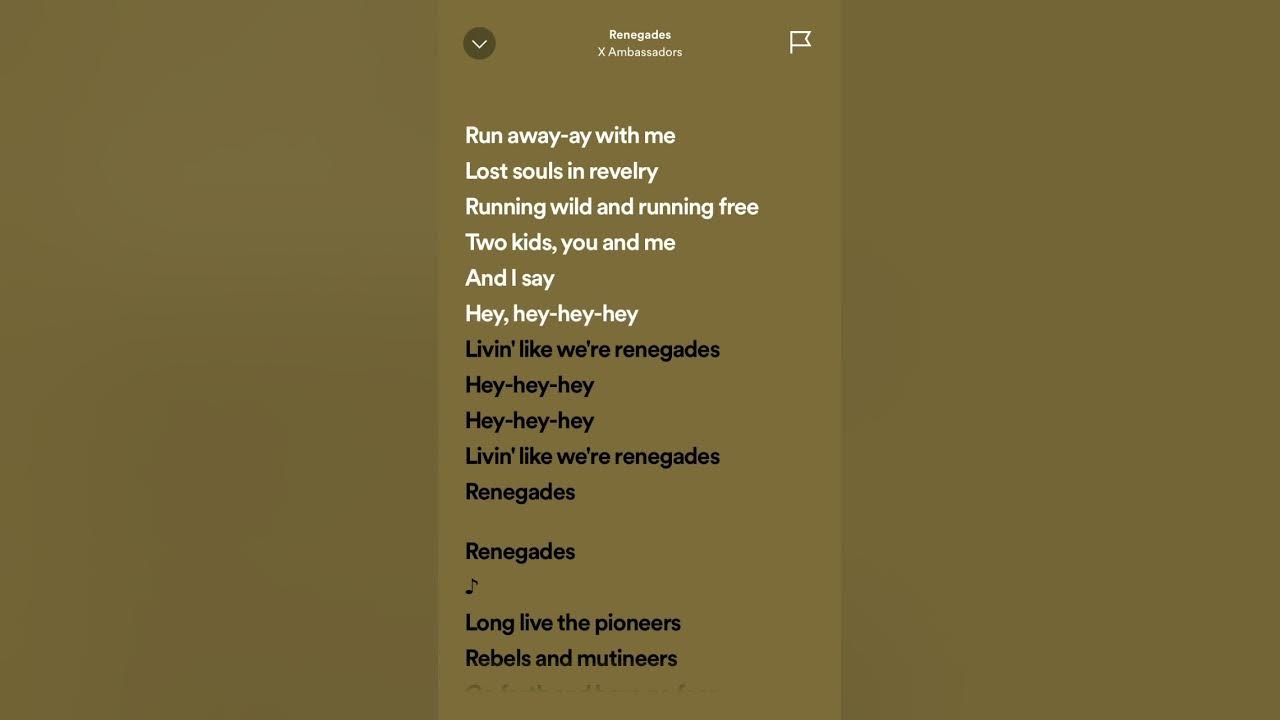 X Ambassadors - Renegades #spotifylyrics #hits #trending #tiktok #xambassadors #lyrics #renegades