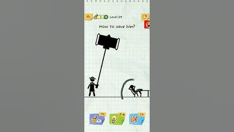 #Draw 2 Save:Stick Man Puzzles  Level 29  Answer very easy tips#
