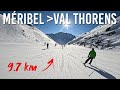 Skiing 97km from meribel to val thorens in les 3 valles 4k u.