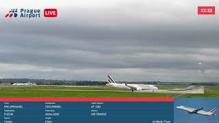Right engine started smoking right after takeoff from Prague.