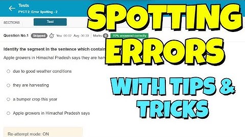 Error Detection And Correction | Spotting Errors | Rules/Concepts/English | Error Detection In Hindi