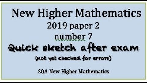 2019 SQA Higher Mathematics paper 2 no.7  Quick Sketch