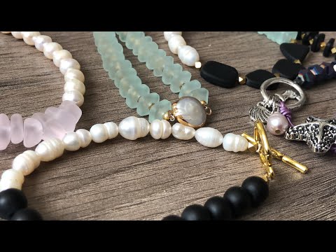 6 pulseiras de vidro do mar !! Strung Pulseira Tutorial !! ????????????