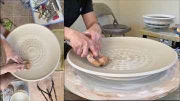 456. Throwing a Large 20” Roller Texture Platter with Hsin-Chuen Lin 林新春 20吋滾花大盤拉坯示範