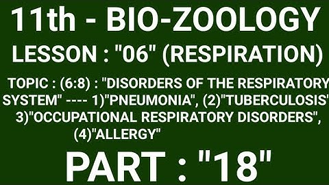11th Bio-zoology (English medium Book) "Lesson-6"(Respiration) "PART-"18" "TN"