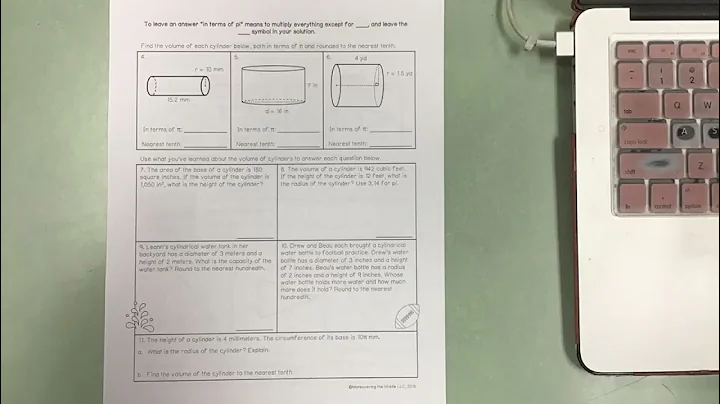 Unit 7 Video 1 Volume of Cylinders