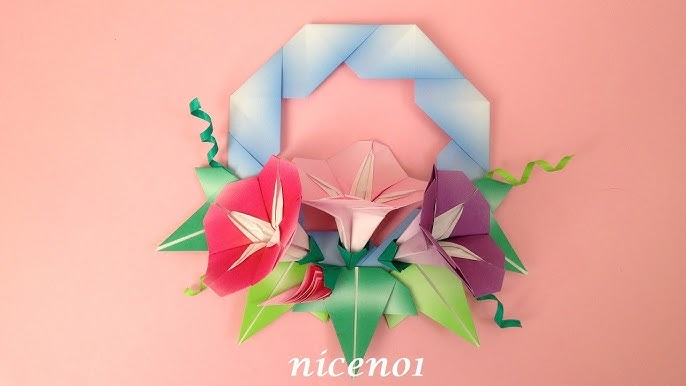 折り紙 ひまわりの花のリースの折り方 Origami Sunflower Wreath Tutorial Niceno1 Youtube