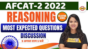 REASONING FOR AFCAT 2 2022 | MOST IMPORTANT QUESTION | AFCAT 2022 REASONING | REASONING BY SONAL MAM