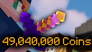 bidding 49,000,000 coins on a midas sword (hypixel skyblock)