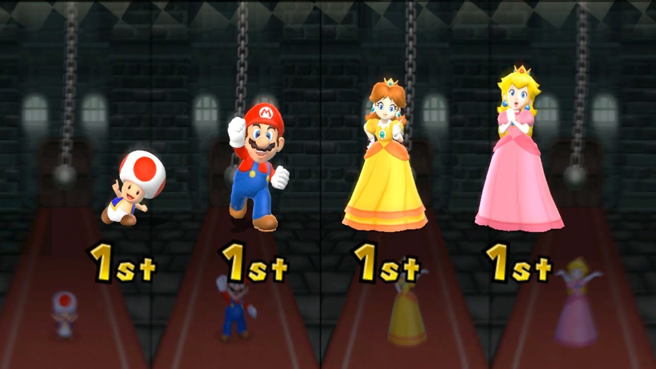 Mario Party 9 Minigames - Toad vs Mario vs Daisy vs Peach (Master Cpu)