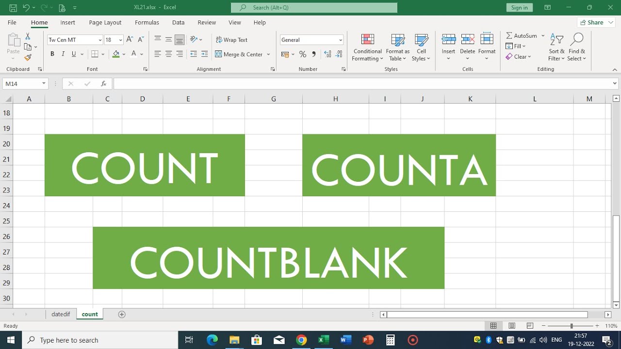 Microsoft Excel : Count Function - YouTube