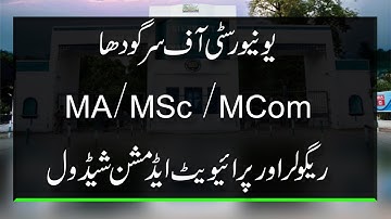 University of Sargodha | MA, MSc, MCom | 1st Annual Examination 2021