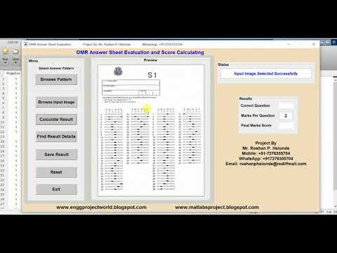 Matlab Code for OMR Answer Sheet Evaluation Using Image Processing