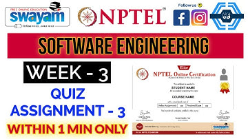Software Engineering - NPTEL || WEEK 3 ASSIGNMENT SOLUTION ||