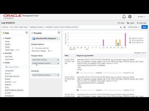 Searching for Log Entries Using Oracle Log Analytics Cloud Service