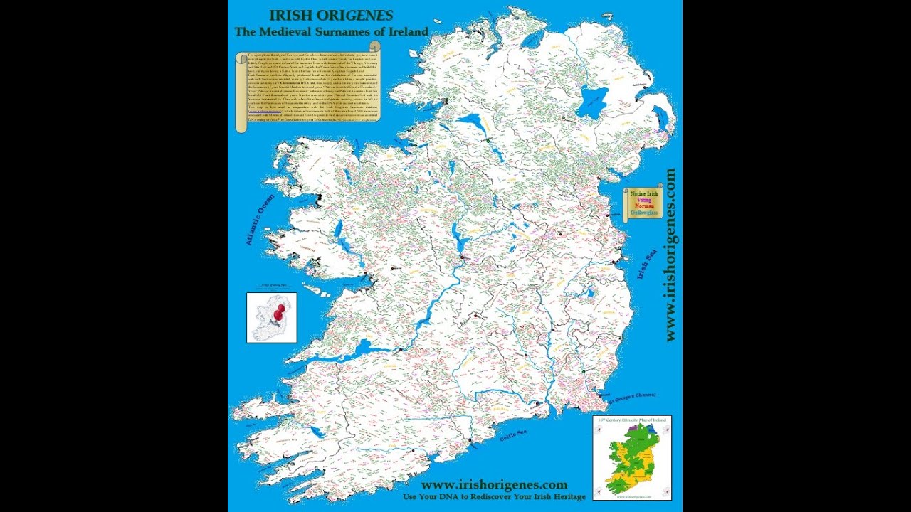 NEW 2nd edition Irish Origenes Medieval Irish surnames map YouTube NEW 2nd edition Irish Origenes Medieval Irish surnames map YouTube
