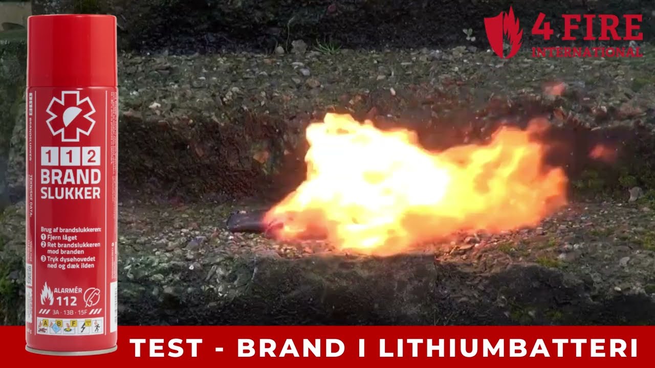 Brand i Lithium batteri - TEST af 112 BRANDSLUKKER fra 4FIRE INTERNATIONAL